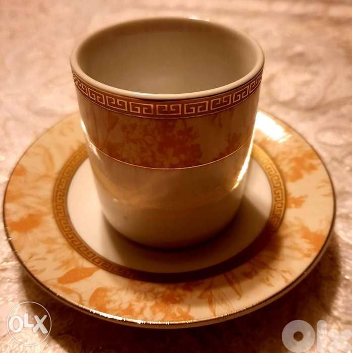 Set of 6 coffee cups gold plated 1