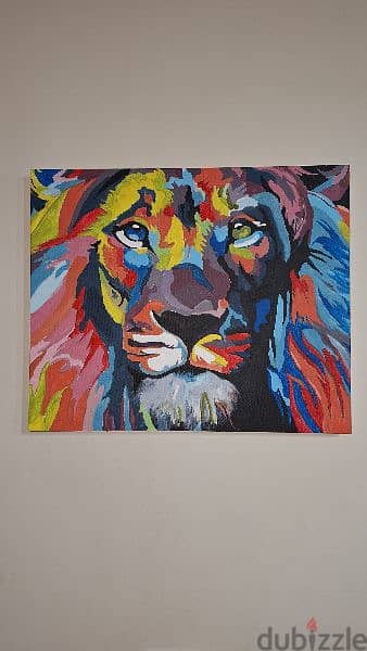 painting acrilic lion