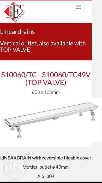 Ferplast s. Steel 304 lineardrain shower 80x600mm tileable cover 0