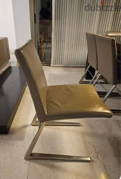 BoConcept leather dining chairs and TV unit 3