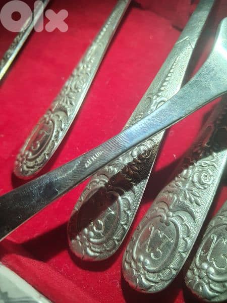 silver set of 12 pieces,6 spoons and 6 forks. 15 cm 5