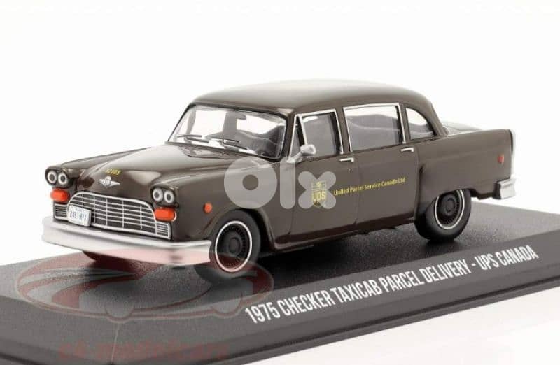 Checker Taxi Cab 1975 (UPS postal) diecast car model 1;43 1