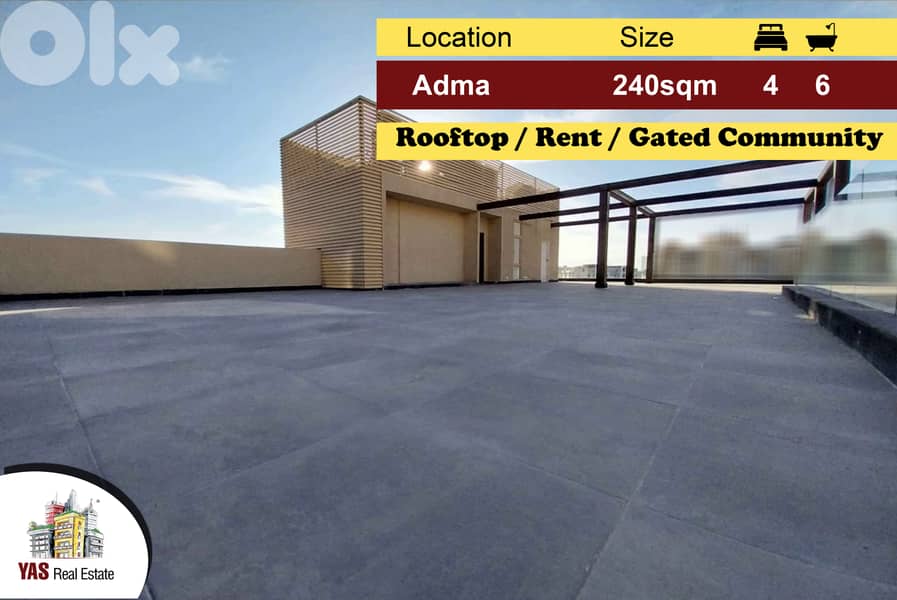 Adma 240m2 | 195m2 Terrace | Rent | Rooftop | Gated Community | IV 0