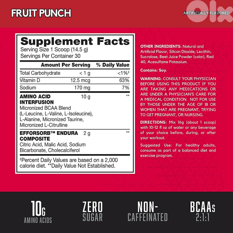 BSN Amino X (30 Servings) Fruit Punch (10g Amino Acids) 2