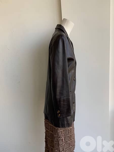 •Douglas chocolate brown genuine lamb leather coat made in Italy 2
