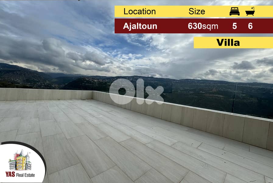 Ajaltoun 630m2 | Villa | 1100m2 Land | Panoramic View | High-End | 0