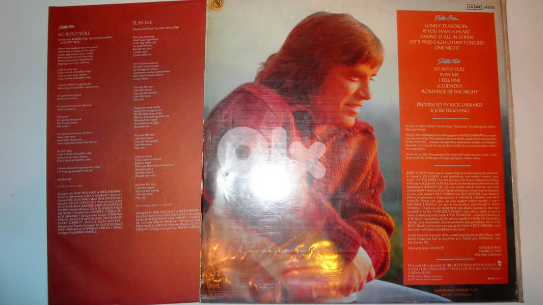 Jose Feliciano "romance in the night" vinyl album media & cover vg 1