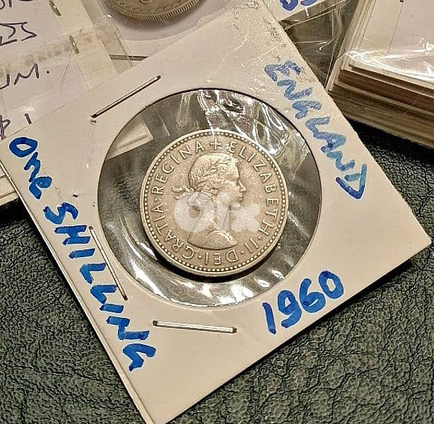 1960 England one shilling Queen Elizabeth II 2