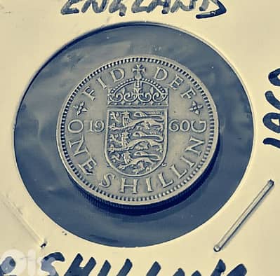 1960 England one shilling Queen Elizabeth II