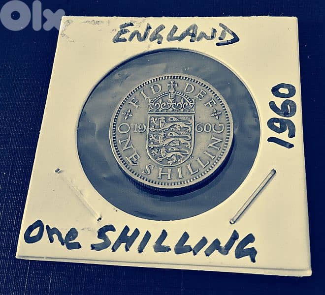 1960 England one shilling Queen Elizabeth II 3