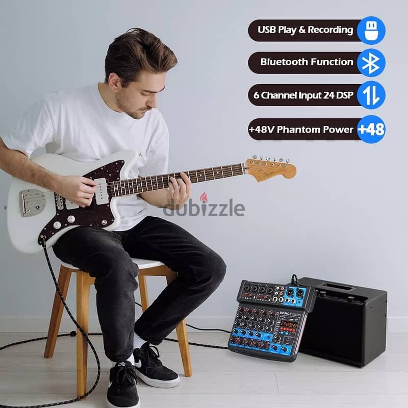 BOMGE 6 Channel Audio Sound Mixer,Live Streaming, Karaoke & Tiktok 1