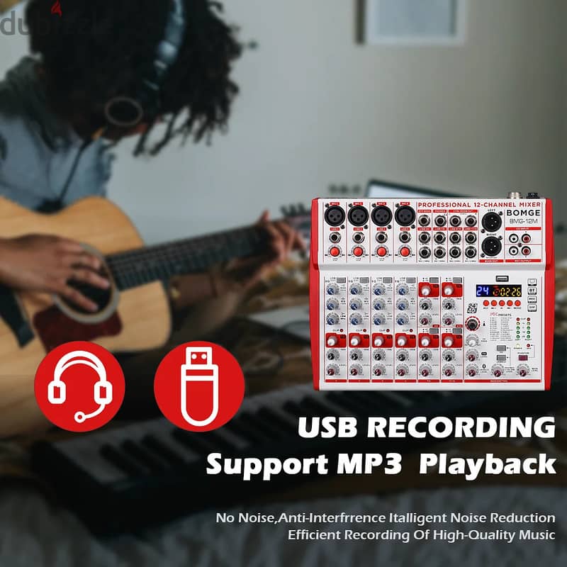 BMG-12M Mixer for karaoke,podcast,TikTok, DJ Live Streaming, YouTube 2