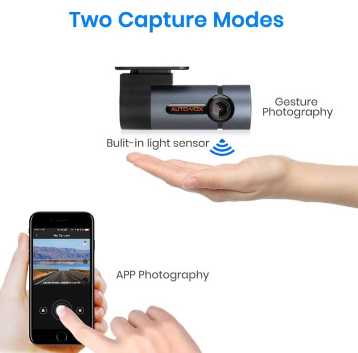 AUTO-VOX D6 Pro 1080p WiFi Dash Cam, Gesture Photography /4$delivery 1