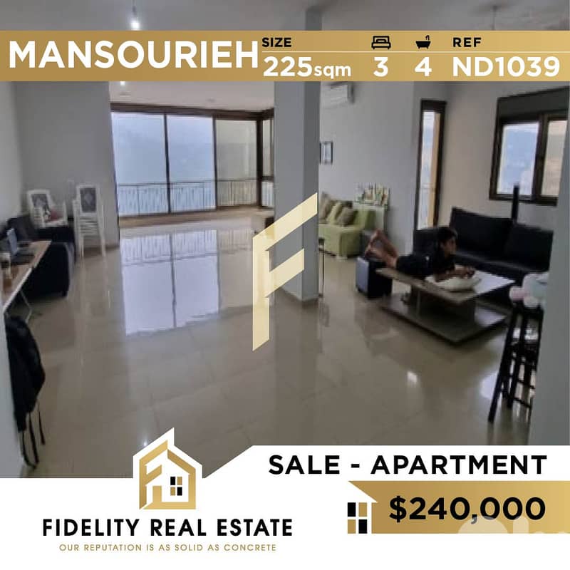 Apartment for sale in Mansourieh ND1039 0