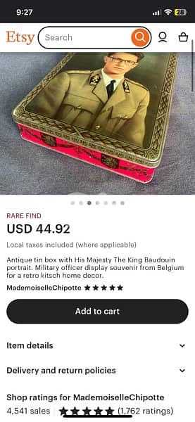 vintage 1950s tin box 4