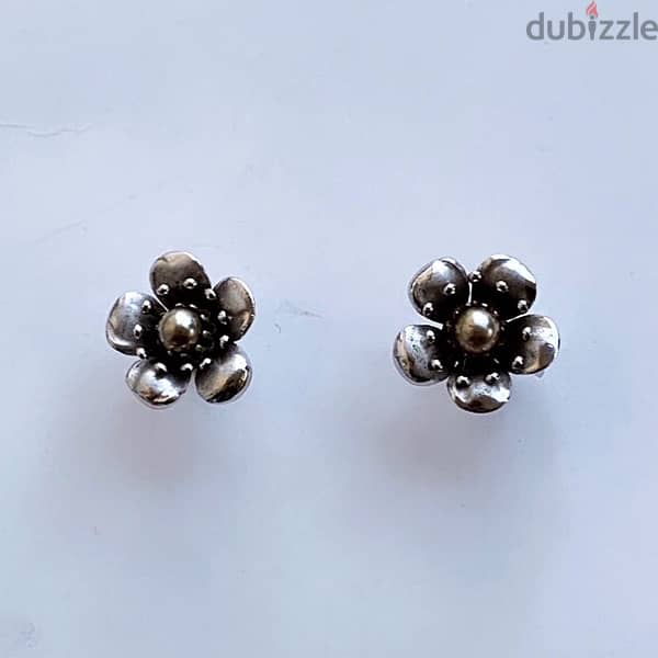 •50’s vintage François Coro silver plated earrings 0