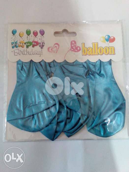 Balloons Quality , 6 Pcs , Silver & Metalic Blue 2