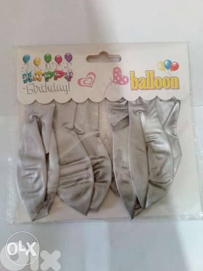 Balloons Quality , 6 Pcs , Silver & Metalic Blue