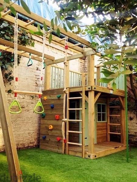 Custom backyard playground ,, playsets , . swings , garden jungle gym 5