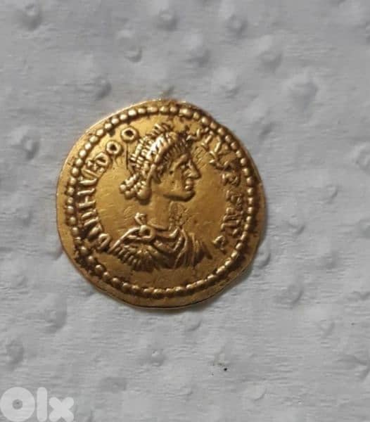 Theodosius II Eastern Roman  gold coin Tremissis year 425 AD 1.44 gr 0