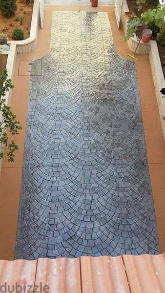 باطون ملون ومطبع ديكورات ارضية خارجية