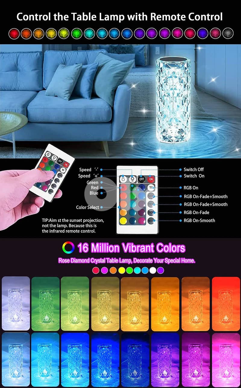 usb rechargeable acrylic touch lamp 1