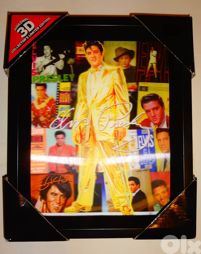 Elvis Presley 3d lenticular photo in black frame 24*29cm 1