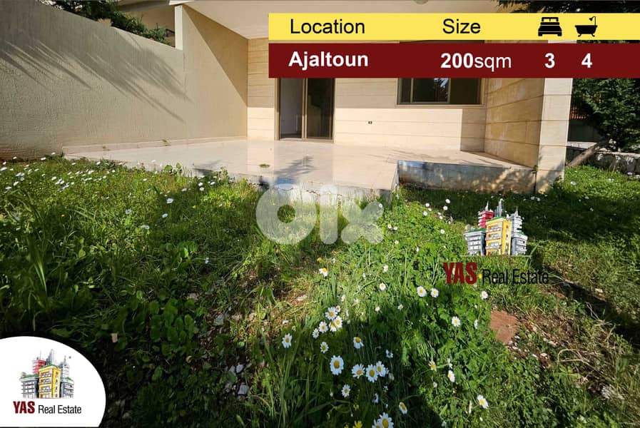 Ajaltoun 200m2 | 100m2 Garden | Mountain View | Prime Location | TO | 0