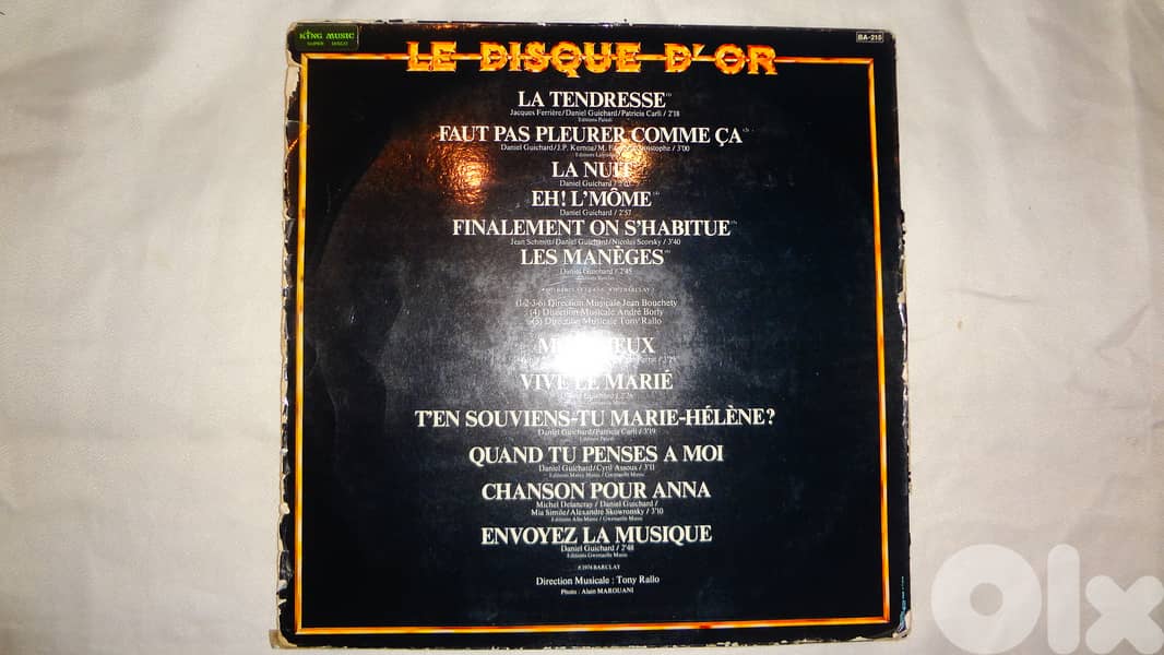 Alain Barriere disque d or vinyl 1