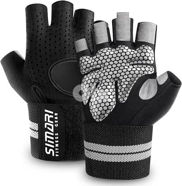 Weight lifting gloves with wrist support 1