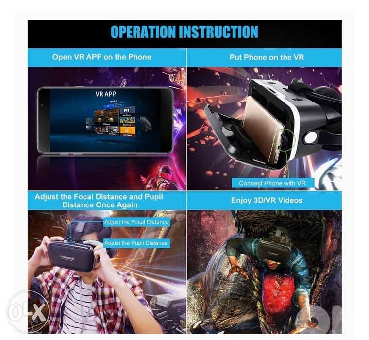 VR SHINECON 3D VR Headset Virtual Reality Glasses 4