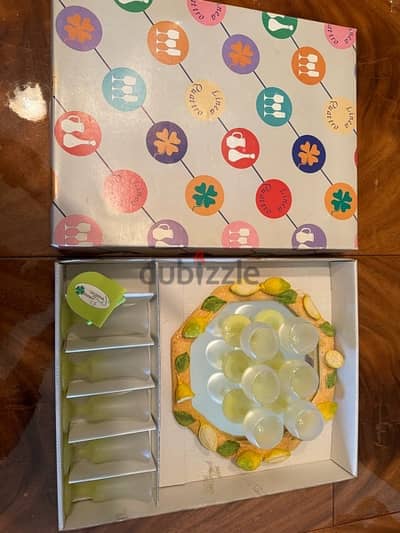 LINEA QUATTRO Italy lemon frosted shot glasses for easter