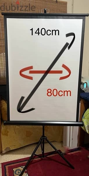 white screen for projectors 140cm x 80cm