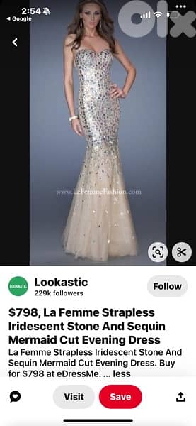 wedding dress strapless iridescent stone, sequin mermaid cut 1