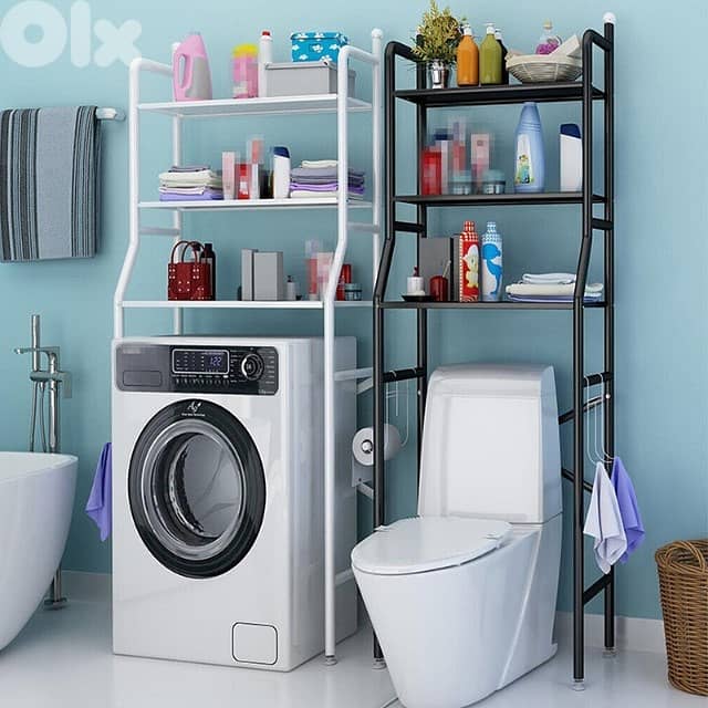 3-Tier Toilet Shelf, Washing Machine Steel Storage Rack 0