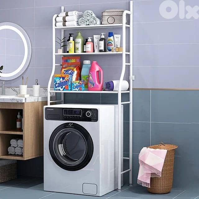 3-Tier Toilet Shelf, Washing Machine Steel Storage Rack 2