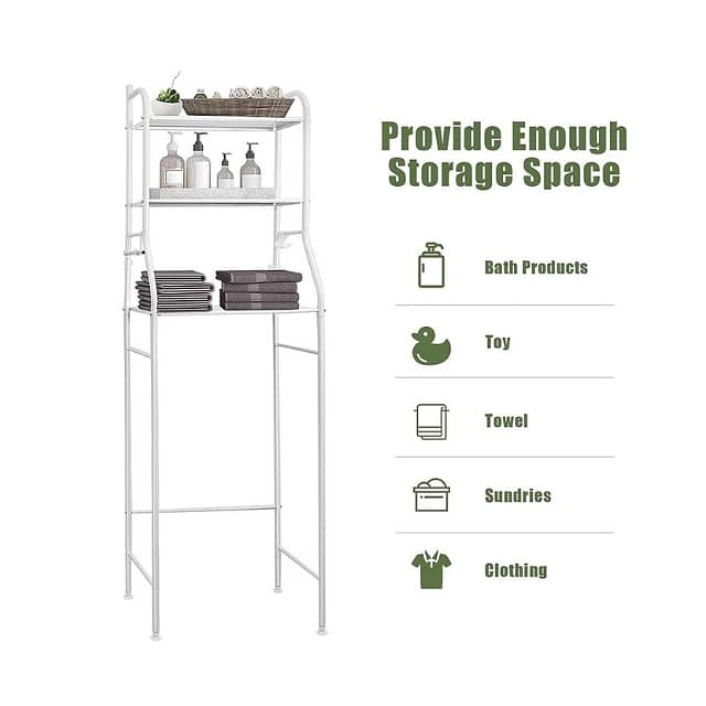 3-Tier Toilet Shelf, Washing Machine Steel Storage Rack 3