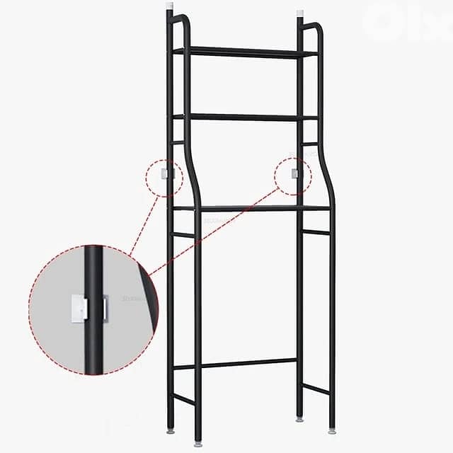 3-Tier Toilet Shelf, Washing Machine Steel Storage Rack 4