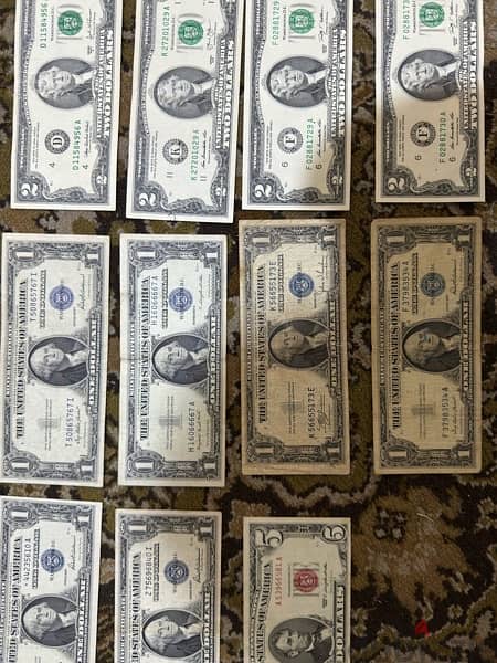 Old USD Banknotes 1$ / 2$ / 5$ 6