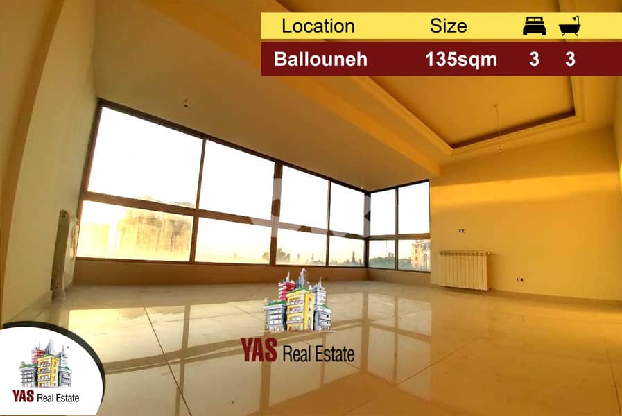 Ballouneh 135m2 | New | Private Street | Luxurious | 0
