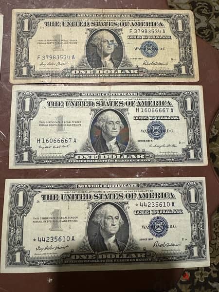 Old USD Banknotes 1$ / 2$ / 5$ 8