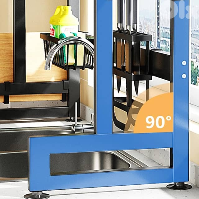 2-Layer Dish Drying Rack, Steel with Door, Black 6