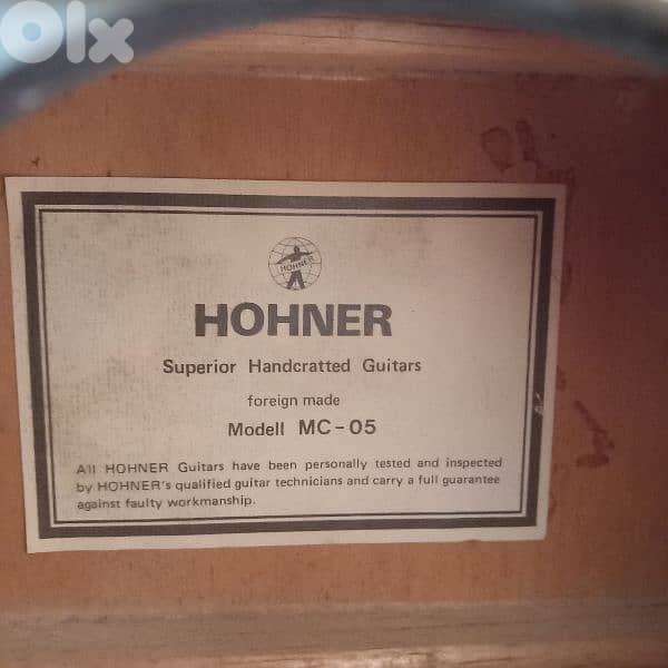 HOHNER Classic Handcrafted  Guitar - Type MC-05 Made in Germany 2