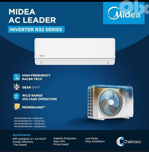 A/C Midea Inverter 12000 btu 425$ with installation Ampere master 1