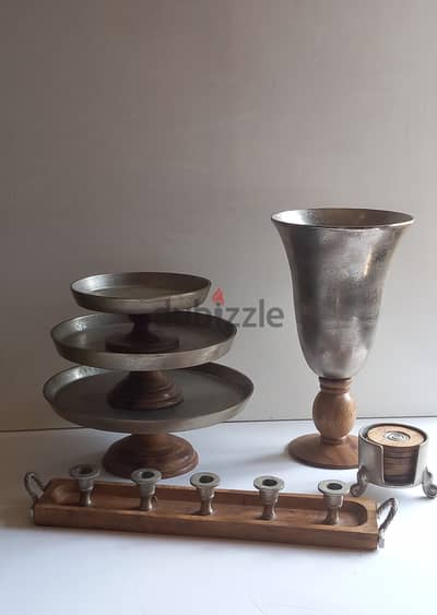 Vase, dishes, coasters, candle holder