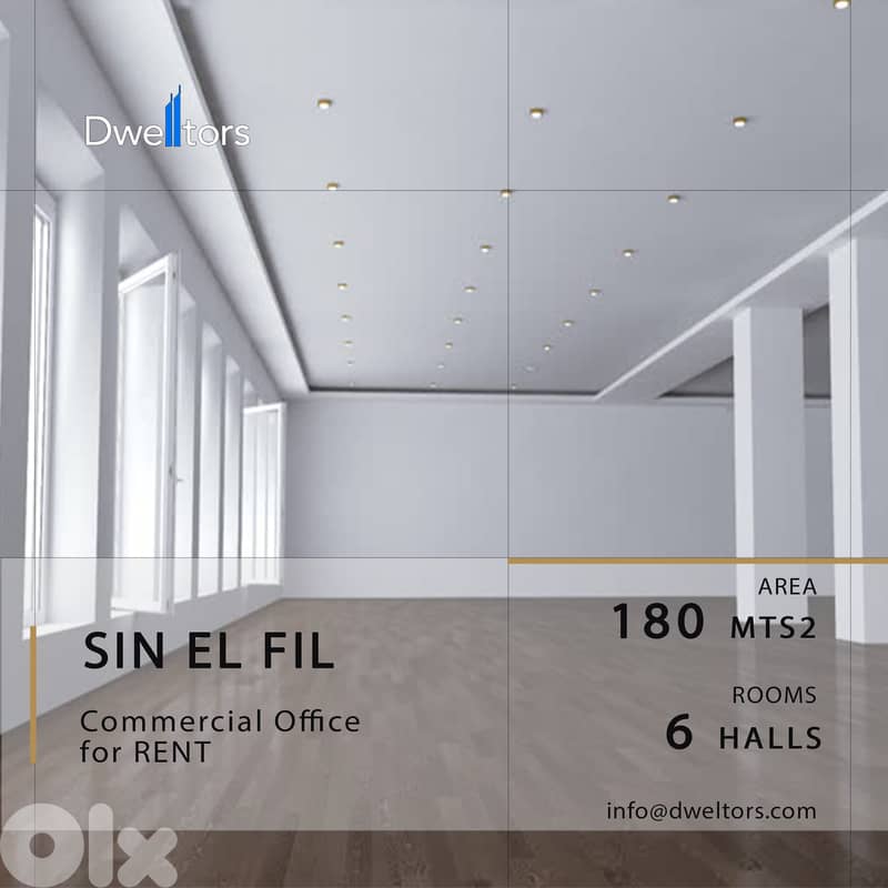 Office for rent in SIN EL FIL - 180 MT2 - 6 Rooms 0