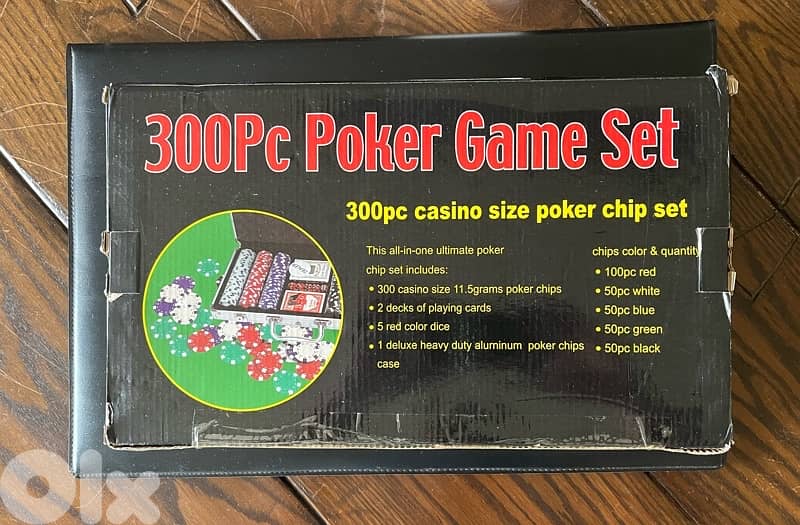 POKER SET (300 CHIPS , 2 DECK OF CARDS, DICE) 4