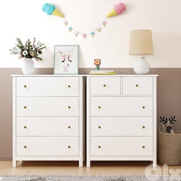 5 Drawer Dresser with Deep Space, Wood Dresser Storage 0