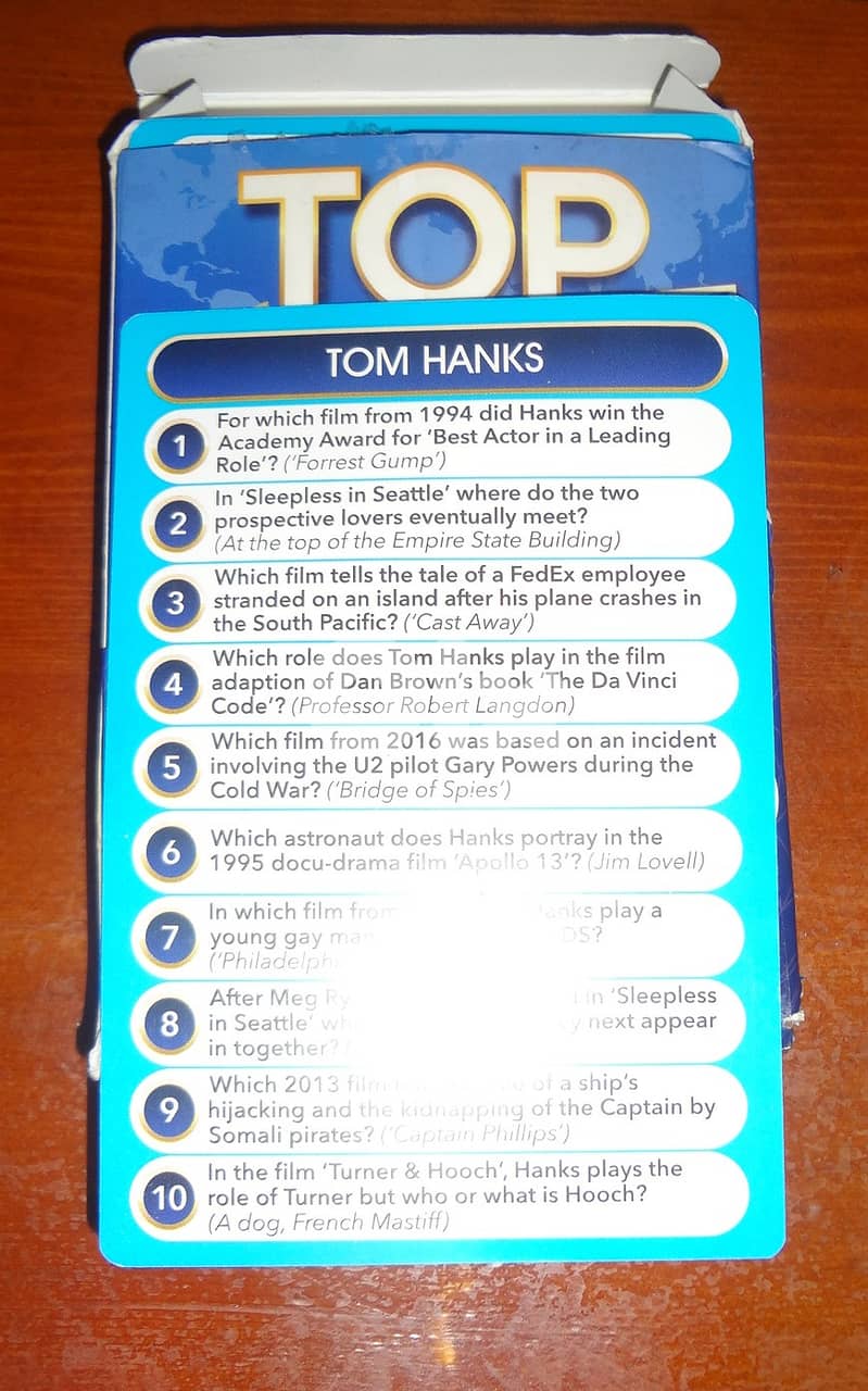 Top trivia 1000 film & television questions card game 2