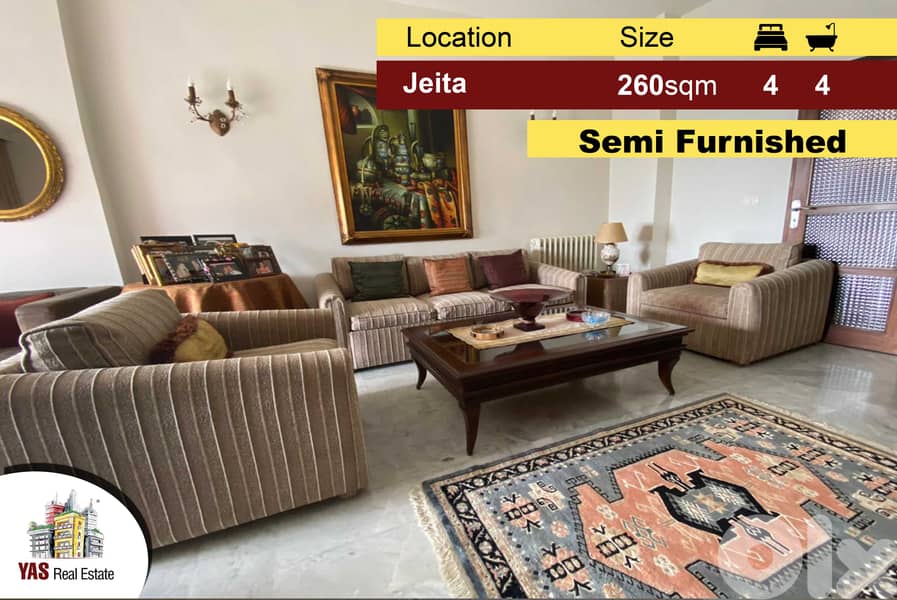 Jeita 260m2 | Mint Condition | Semi Furnished | Luxury | View | EL | 0